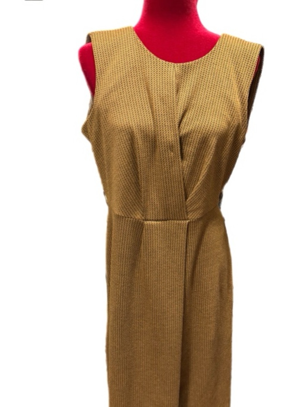 Calvin Klein Camel Sleeveless A-Line Knit Midi Dress
